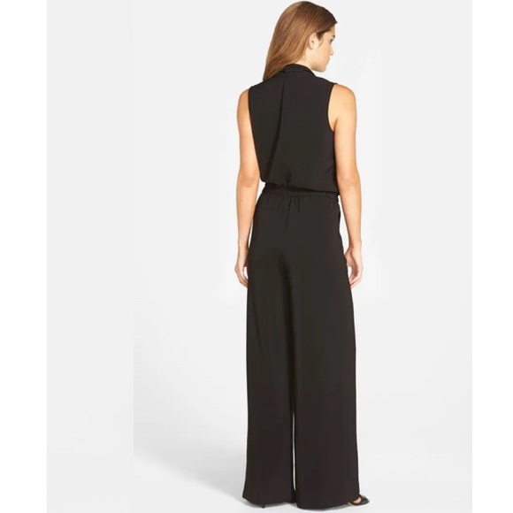 Nordstrom Halogen Black Tie Neck Jumpsuit Size Small - Picture 2 of 8